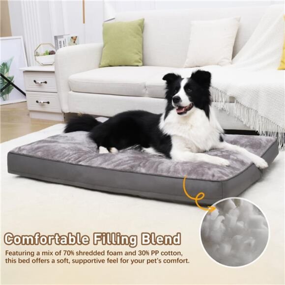 Waterproof 35" Dog Bed Large Dogs with Removable Washable Cover 35 L x 22 W x 3 - Picture 4 of 7